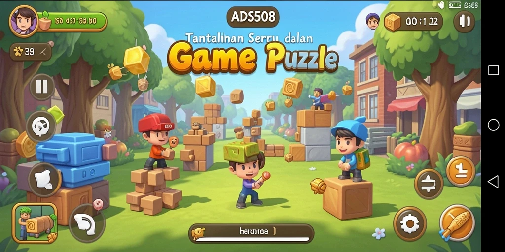 Screenshot gameplay menarik dari game Puzzle ADS508.