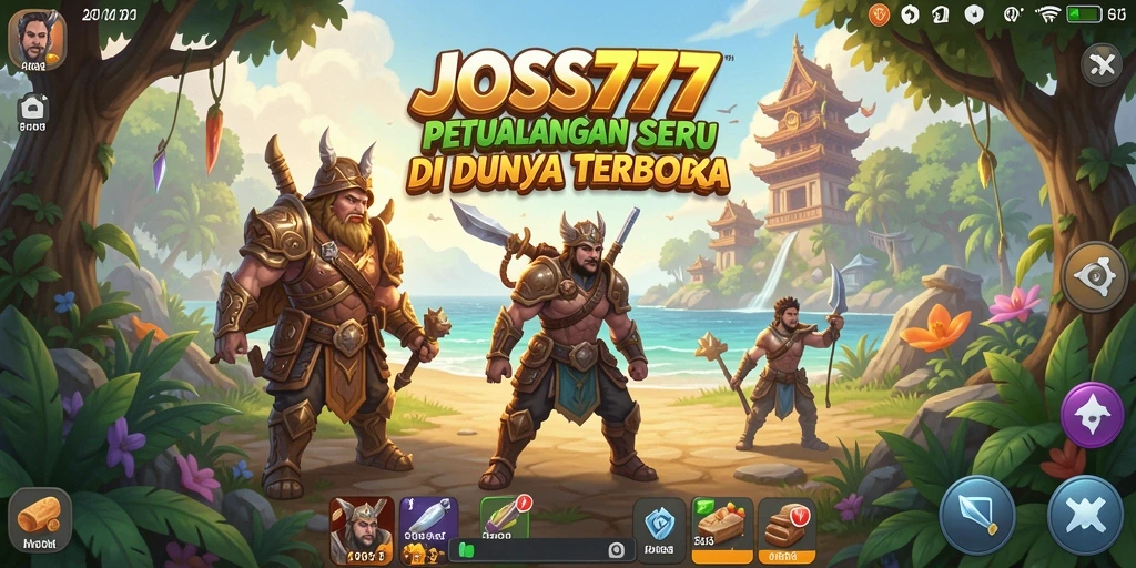 Tampilan gameplay <strong>JOSS777</strong> menampilkan petualangan dalam dunia terbuka yang luas.