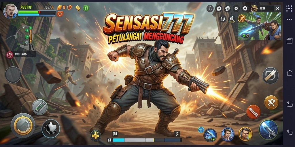 Tangkapan layar menunjukkan aksi mendebarkan dari gameplay SENSASI777.